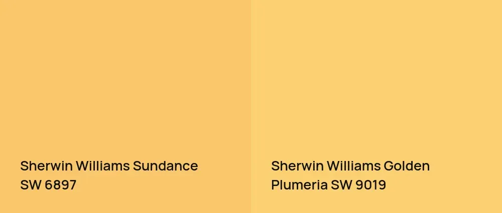Sherwin Williams Sundance SW 6897 vs Sherwin Williams Golden Plumeria SW 9019