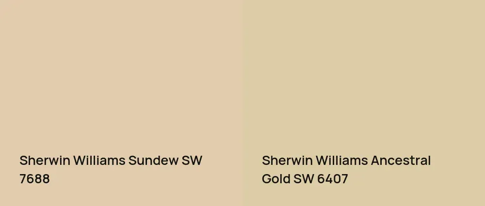 Sherwin Williams Sundew SW 7688 vs Sherwin Williams Ancestral Gold SW 6407