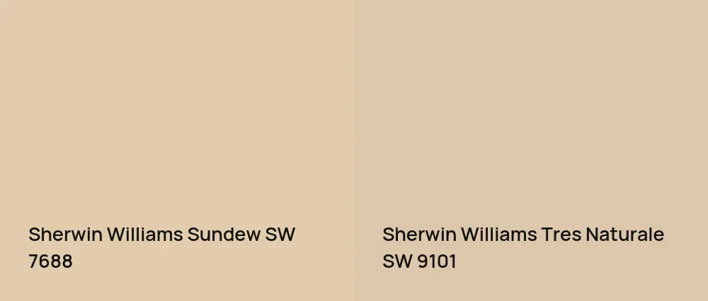 Sherwin Williams Sundew SW 7688 vs Sherwin Williams Tres Naturale SW 9101