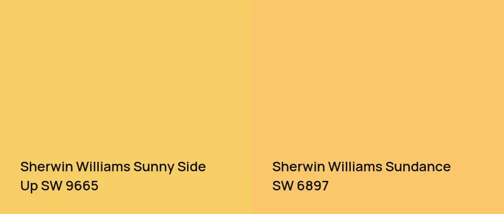 Sherwin Williams Sunny Side Up SW 9665 vs Sherwin Williams Sundance SW 6897