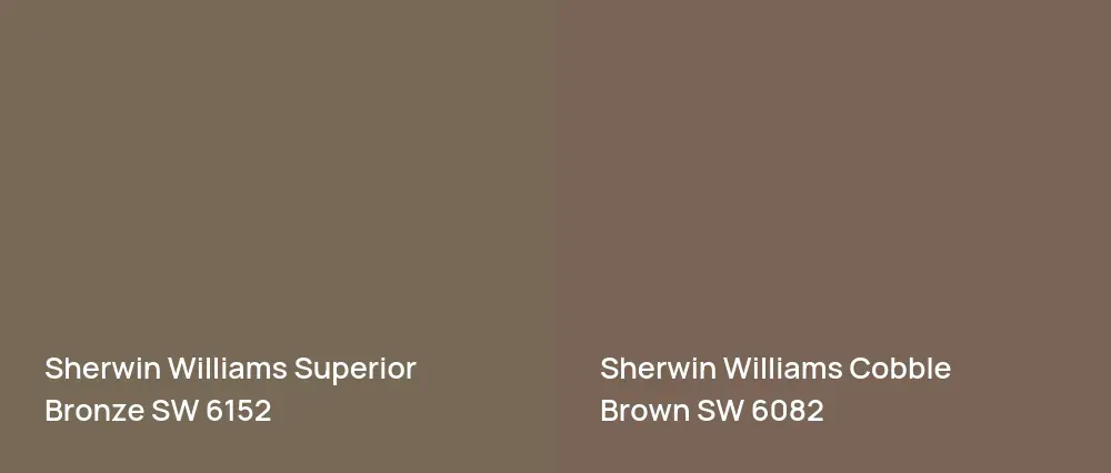 Sherwin Williams Superior Bronze SW 6152 vs Sherwin Williams Cobble Brown SW 6082