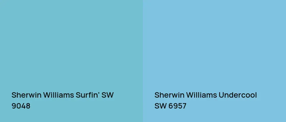 Sherwin Williams Surfin' SW 9048 vs Sherwin Williams Undercool SW 6957