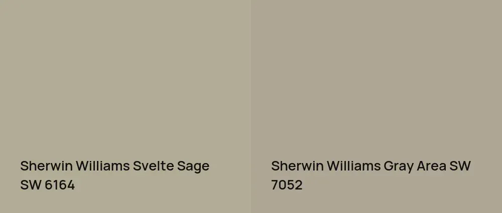 Sherwin Williams Svelte Sage SW 6164 vs Sherwin Williams Gray Area SW 7052