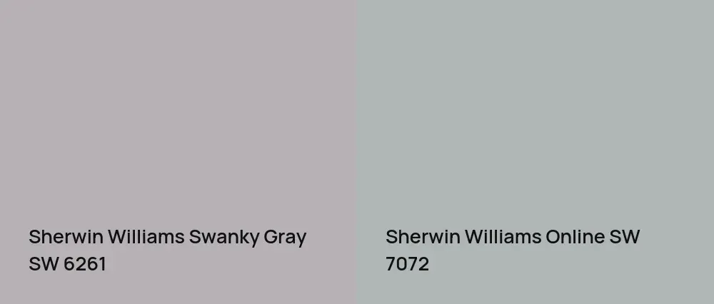 Sherwin Williams Swanky Gray SW 6261 vs Sherwin Williams Online SW 7072