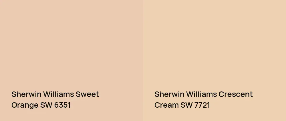 Sherwin Williams Sweet Orange SW 6351 vs Sherwin Williams Crescent Cream SW 7721