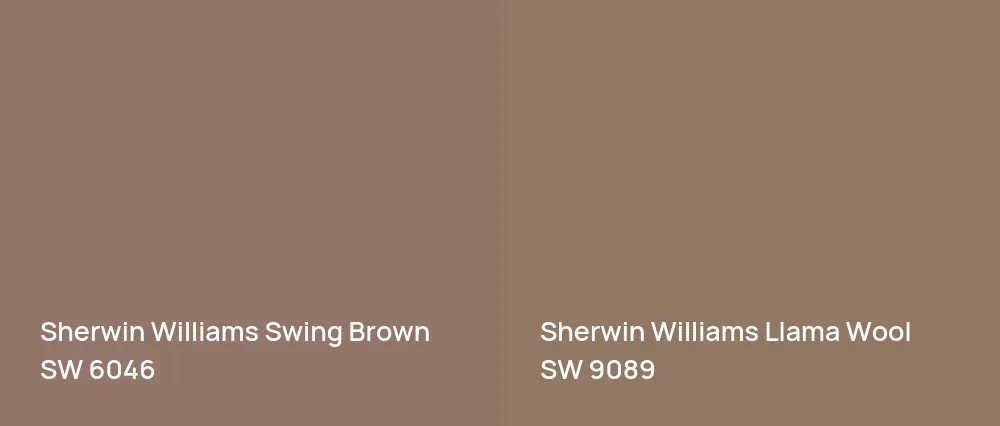 Sherwin Williams Swing Brown SW 6046 vs Sherwin Williams Llama Wool SW 9089