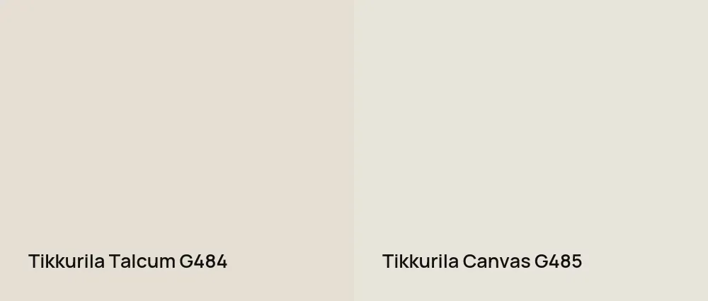 Tikkurila Talcum G484 vs Tikkurila Canvas G485