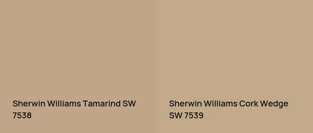 Sherwin Williams Tamarind SW 7538 vs Sherwin Williams Cork Wedge SW 7539