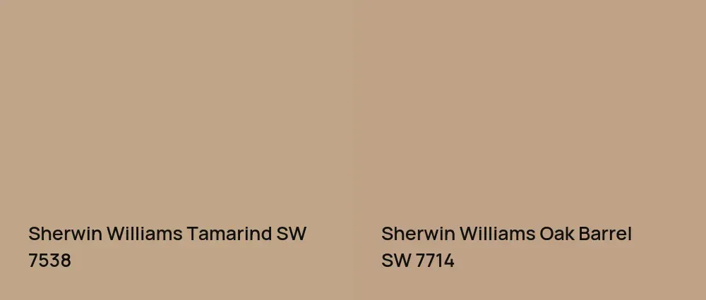 Sherwin Williams Tamarind SW 7538 vs Sherwin Williams Oak Barrel SW 7714