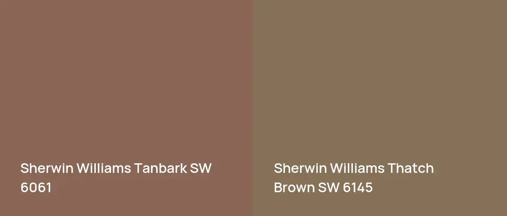 Sherwin Williams Tanbark SW 6061 vs Sherwin Williams Thatch Brown SW 6145