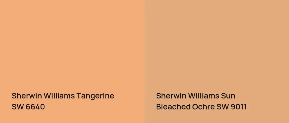 Sherwin Williams Tangerine SW 6640 vs Sherwin Williams Sun Bleached Ochre SW 9011