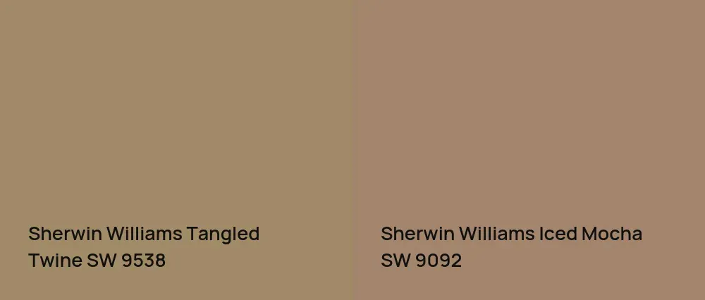 Sherwin Williams Tangled Twine SW 9538 vs Sherwin Williams Iced Mocha SW 9092