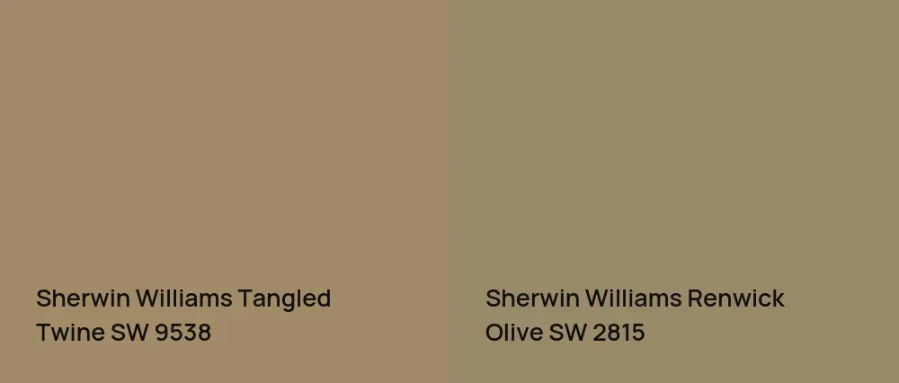 Sherwin Williams Tangled Twine SW 9538 vs Sherwin Williams Renwick Olive SW 2815