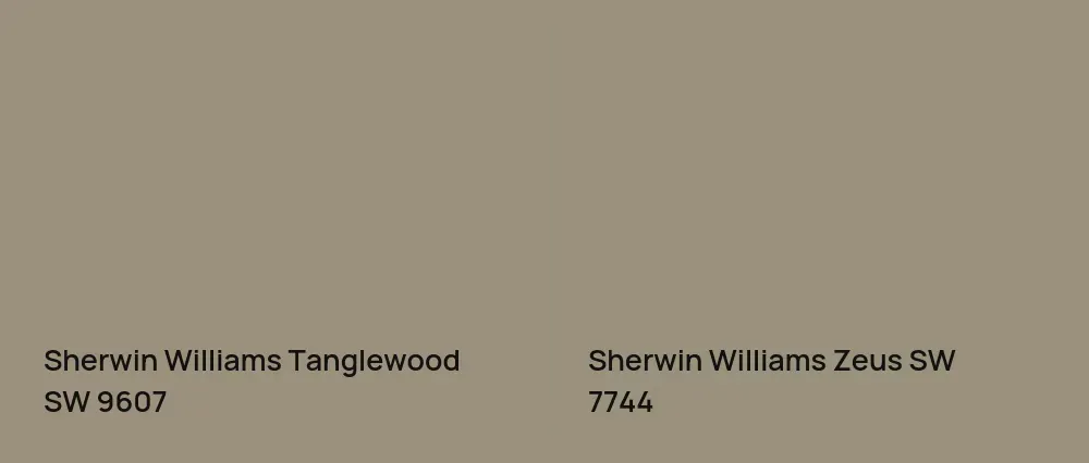 Sherwin Williams Tanglewood SW 9607 vs Sherwin Williams Zeus SW 7744