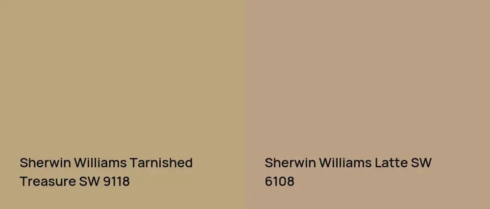 Sherwin Williams Tarnished Treasure SW 9118 vs Sherwin Williams Latte SW 6108