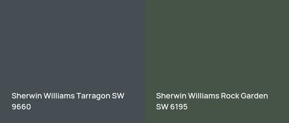 Sherwin Williams Tarragon SW 9660 vs Sherwin Williams Rock Garden SW 6195