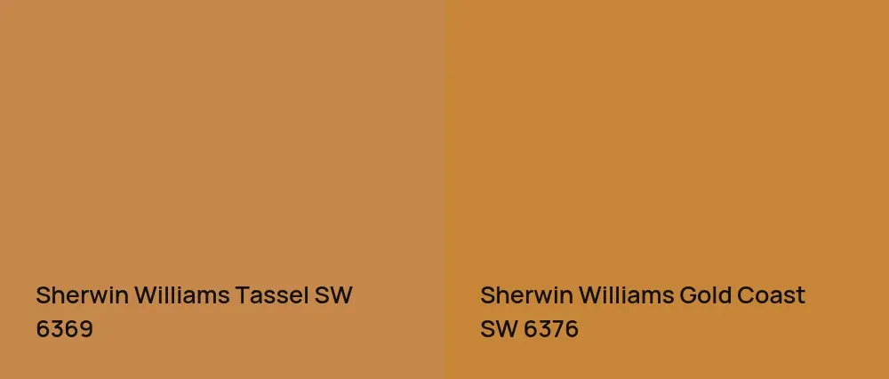 Sherwin Williams Tassel SW 6369 vs Sherwin Williams Gold Coast SW 6376