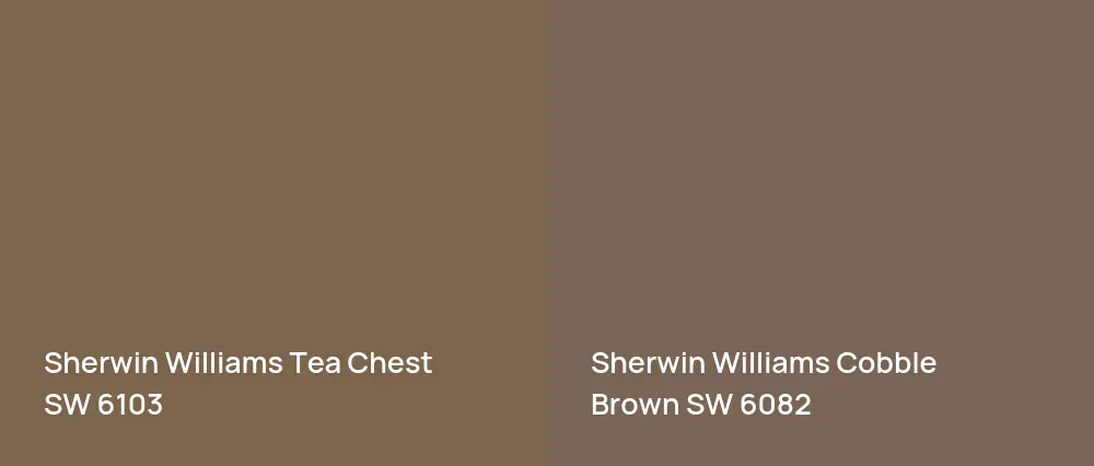 Sherwin Williams Tea Chest SW 6103 vs Sherwin Williams Cobble Brown SW 6082