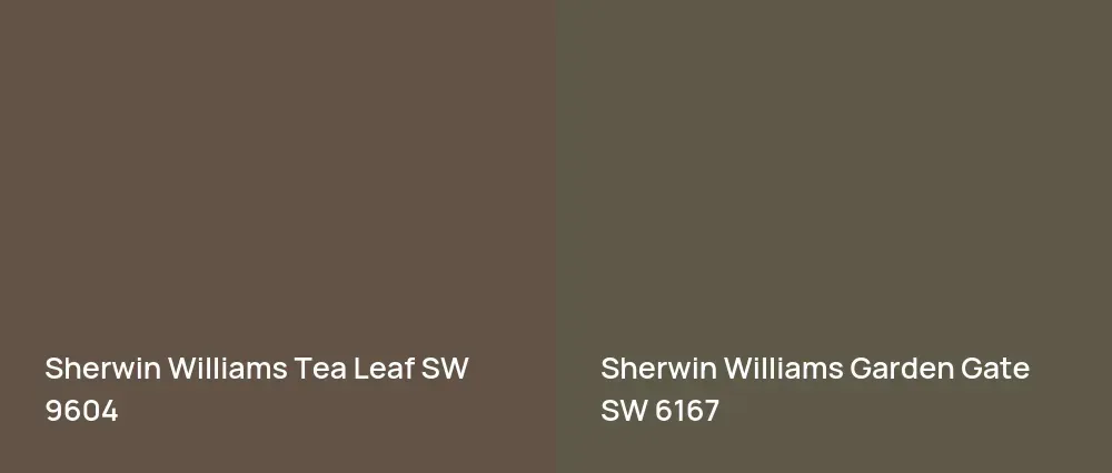 Sherwin Williams Tea Leaf SW 9604 vs Sherwin Williams Garden Gate SW 6167