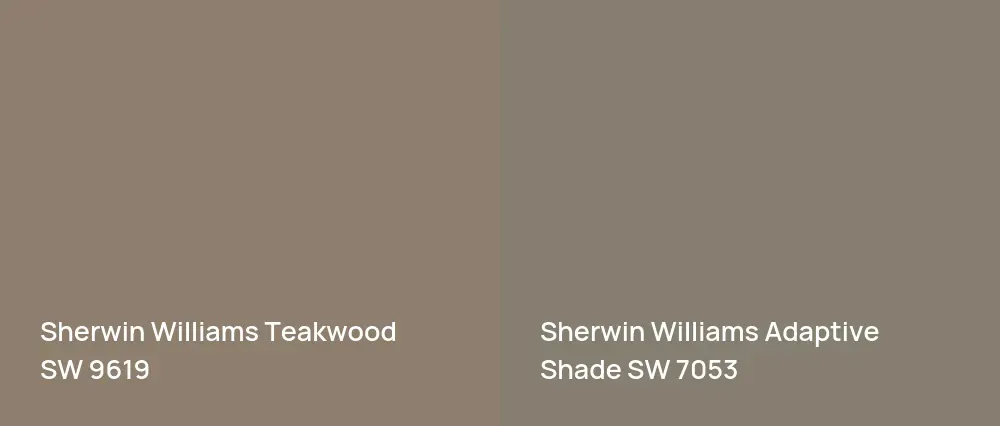 Sherwin Williams Teakwood SW 9619 vs Sherwin Williams Adaptive Shade SW 7053