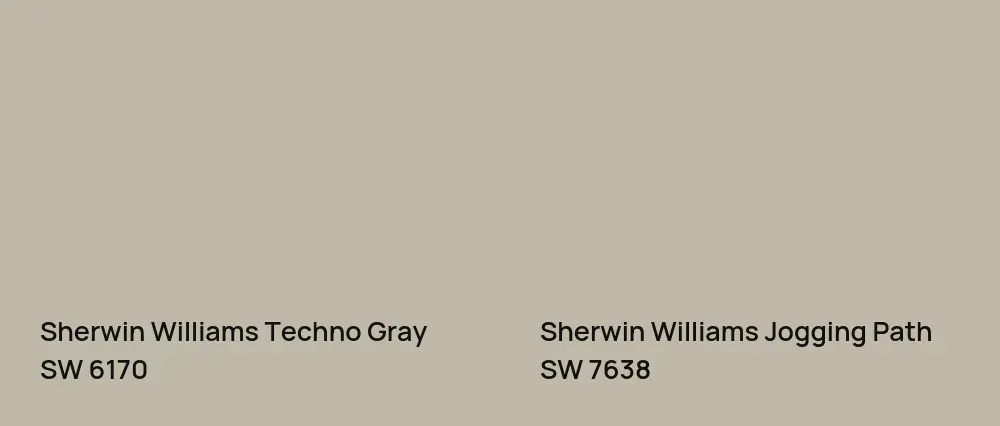 Sherwin Williams Techno Gray SW 6170 vs Sherwin Williams Jogging Path SW 7638