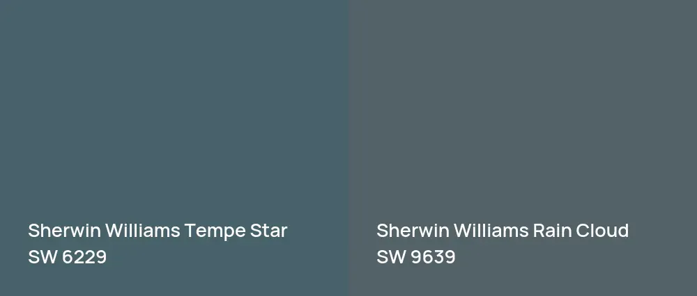 Sherwin Williams Tempe Star SW 6229 vs Sherwin Williams Rain Cloud SW 9639