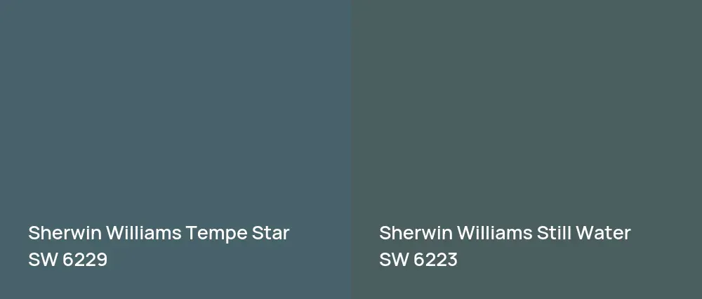 Sherwin Williams Tempe Star SW 6229 vs Sherwin Williams Still Water SW 6223