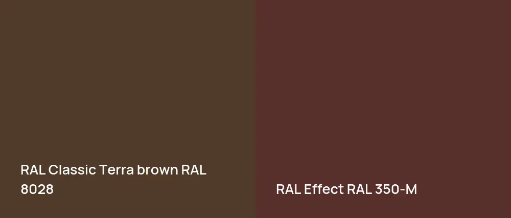 RAL Classic  Terra brown RAL 8028 vs RAL Effect  RAL 350-M