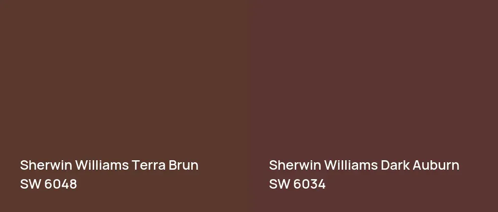 Sherwin Williams Terra Brun SW 6048 vs Sherwin Williams Dark Auburn SW 6034
