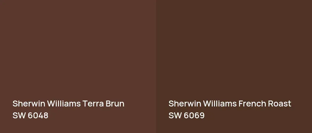 Sherwin Williams Terra Brun SW 6048 vs Sherwin Williams French Roast SW 6069