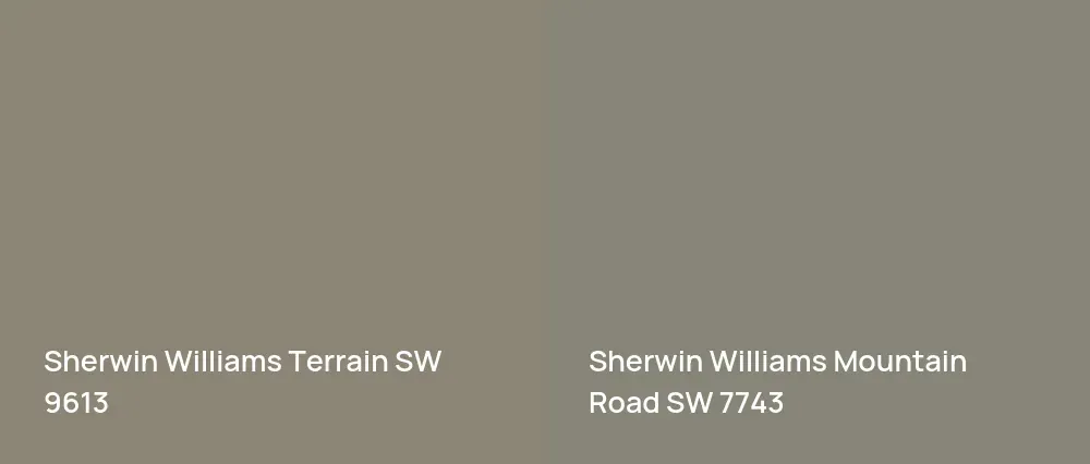 Sherwin Williams Terrain SW 9613 vs Sherwin Williams Mountain Road SW 7743