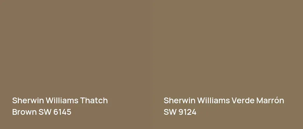 Sherwin Williams Thatch Brown SW 6145 vs Sherwin Williams Verde Marrón SW 9124