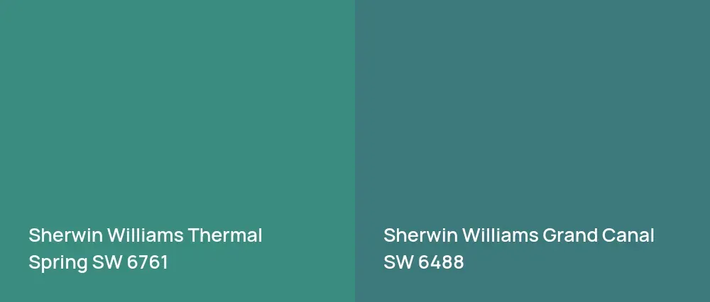 Sherwin Williams Thermal Spring SW 6761 vs Sherwin Williams Grand Canal SW 6488