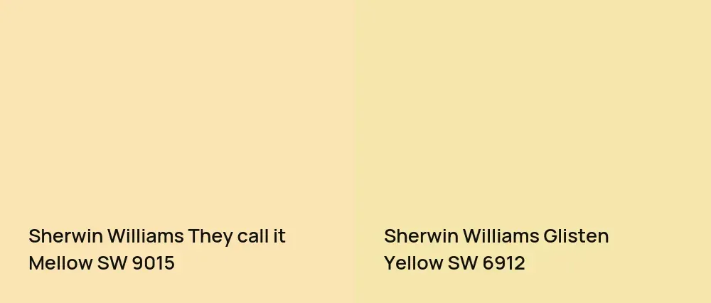 Sherwin Williams They call it Mellow SW 9015 vs Sherwin Williams Glisten Yellow SW 6912
