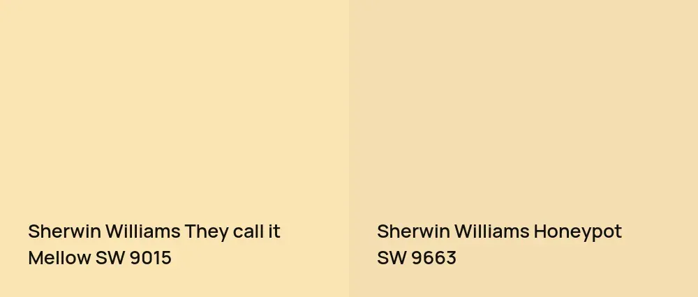 Sherwin Williams They call it Mellow SW 9015 vs Sherwin Williams Honeypot SW 9663