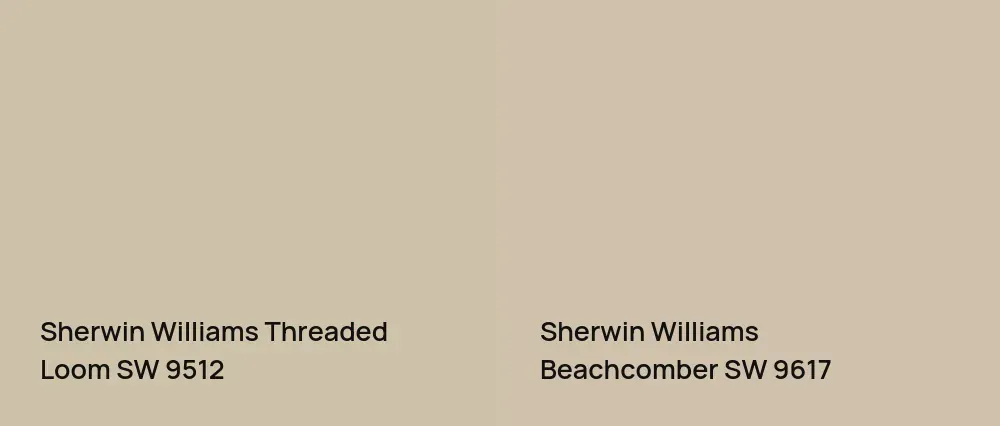 Sherwin Williams Threaded Loom SW 9512 vs Sherwin Williams Beachcomber SW 9617