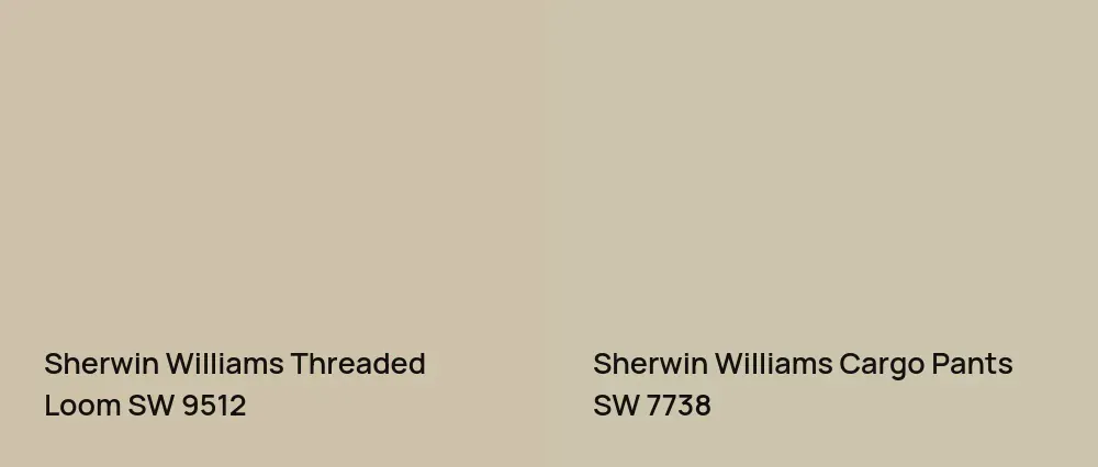 Sherwin Williams Threaded Loom SW 9512 vs Sherwin Williams Cargo Pants SW 7738