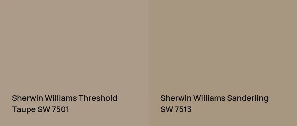 Sherwin Williams Threshold Taupe SW 7501 vs Sherwin Williams Sanderling SW 7513