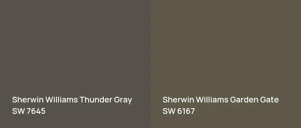 Sherwin Williams Thunder Gray SW 7645 vs Sherwin Williams Garden Gate SW 6167