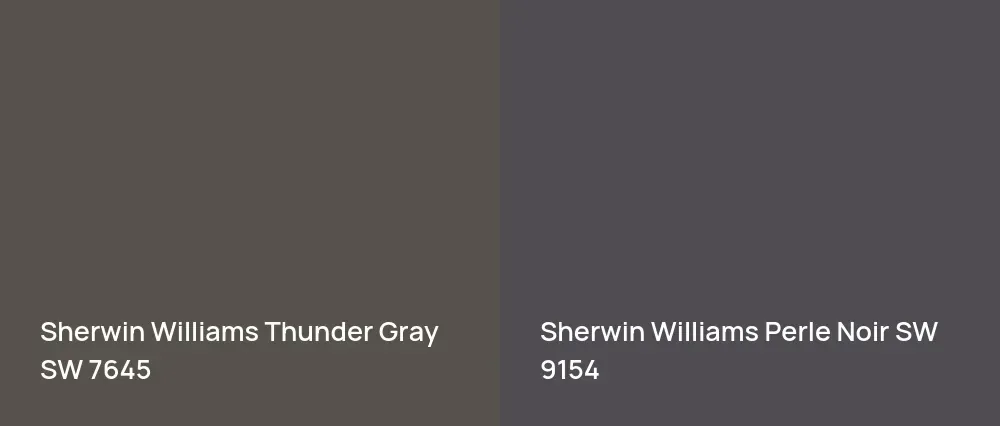 Sherwin Williams Thunder Gray SW 7645 vs Sherwin Williams Perle Noir SW 9154