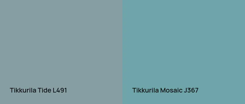 Tikkurila Tide L491 vs Tikkurila Mosaic J367
