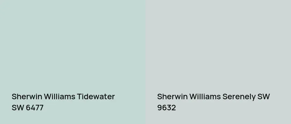 Sherwin Williams Tidewater SW 6477 vs Sherwin Williams Serenely SW 9632