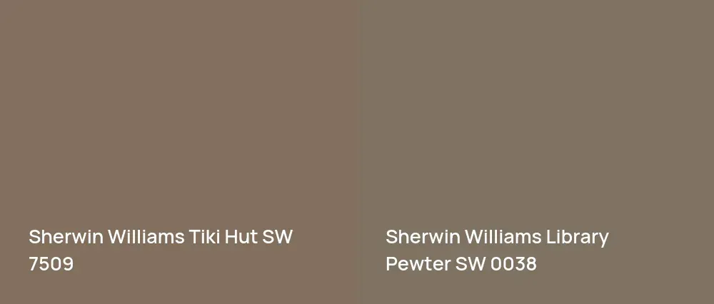 Sherwin Williams Tiki Hut SW 7509 vs Sherwin Williams Library Pewter SW 0038