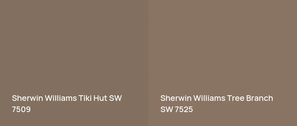 Sherwin Williams Tiki Hut SW 7509 vs Sherwin Williams Tree Branch SW 7525