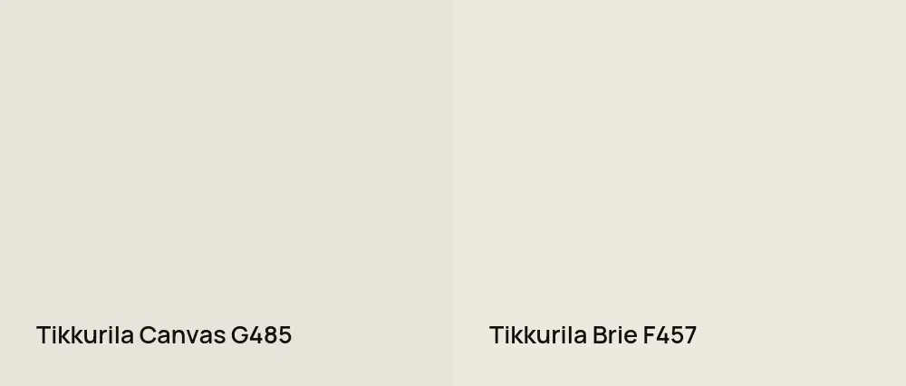 Tikkurila Canvas G485 vs Tikkurila Brie F457