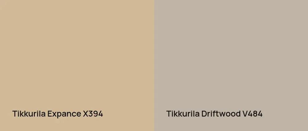 Tikkurila Expance X394 vs Tikkurila Driftwood V484