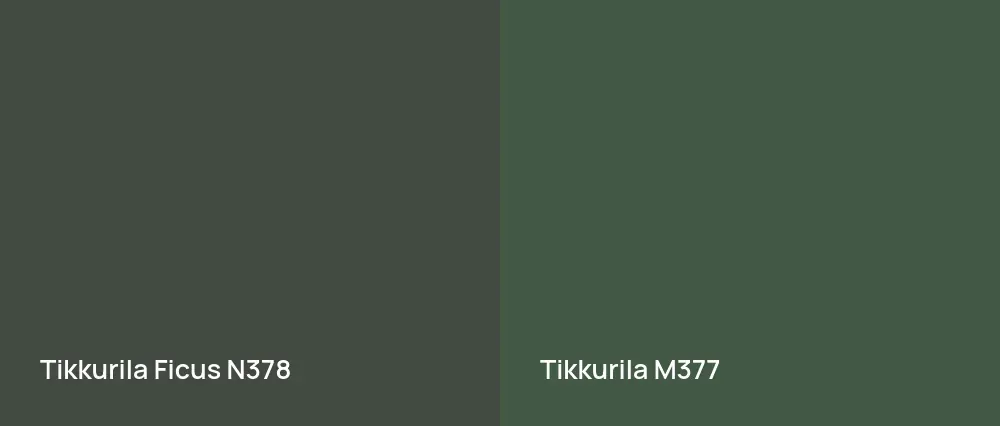 Tikkurila Ficus N378 vs Tikkurila  M377