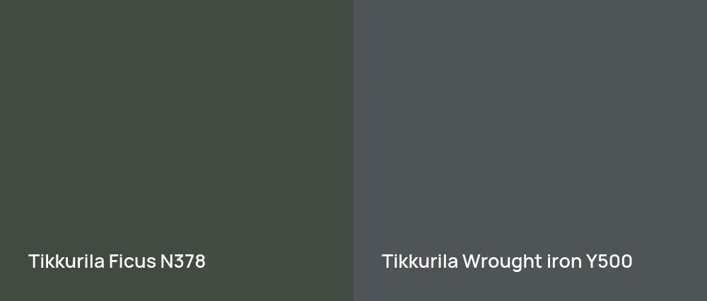 Tikkurila Ficus N378 vs Tikkurila Wrought iron Y500