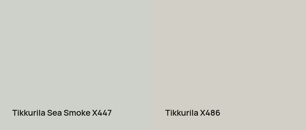 Tikkurila Sea Smoke X447 vs Tikkurila Median X486