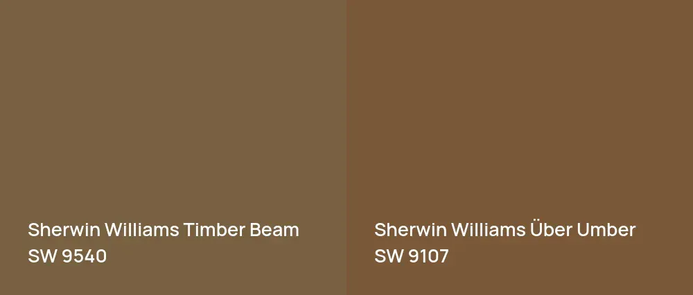 Sherwin Williams Timber Beam SW 9540 vs Sherwin Williams Über Umber SW 9107